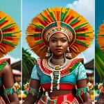 수리남에서 열리는 주요 축제 - Here are three detailed image generation prompts in English, inspired by the rich cultural festivals...