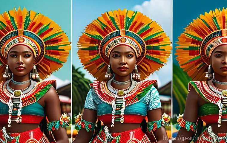 수리남에서 열리는 주요 축제 - Here are three detailed image generation prompts in English, inspired by the rich cultural festivals...